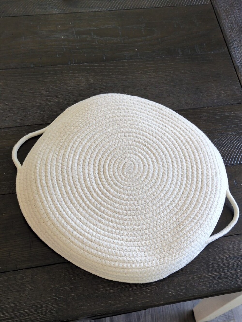 Handwoven Round Rope Tray - Cream - Picture 3 of 4